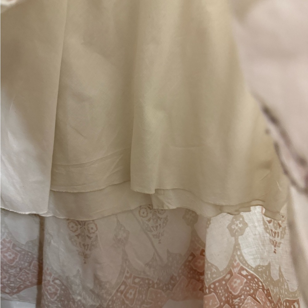Karen Kane Cream and Brown Embroidered Maxi Skirt - Picture 6 of 8
